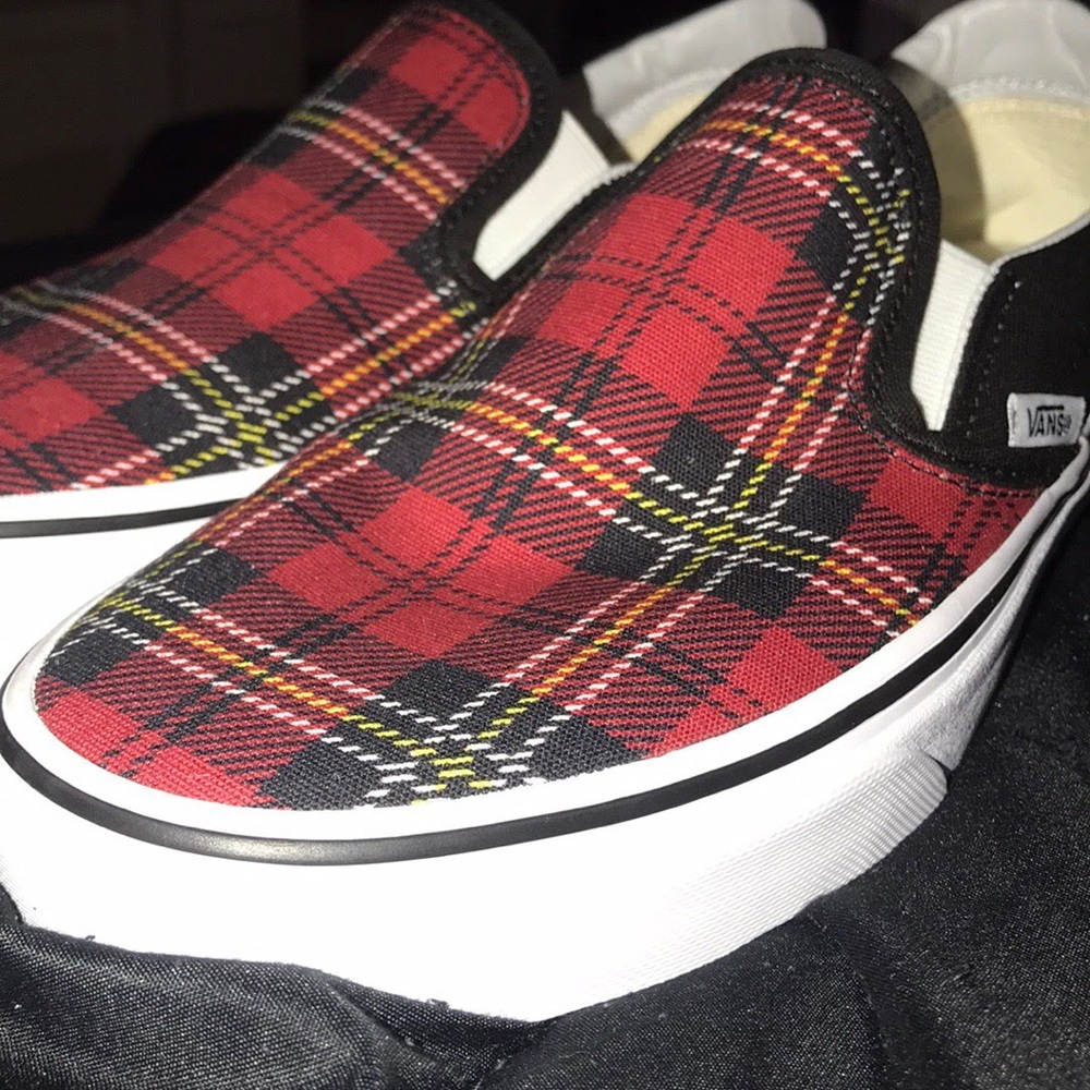 red plaid vans